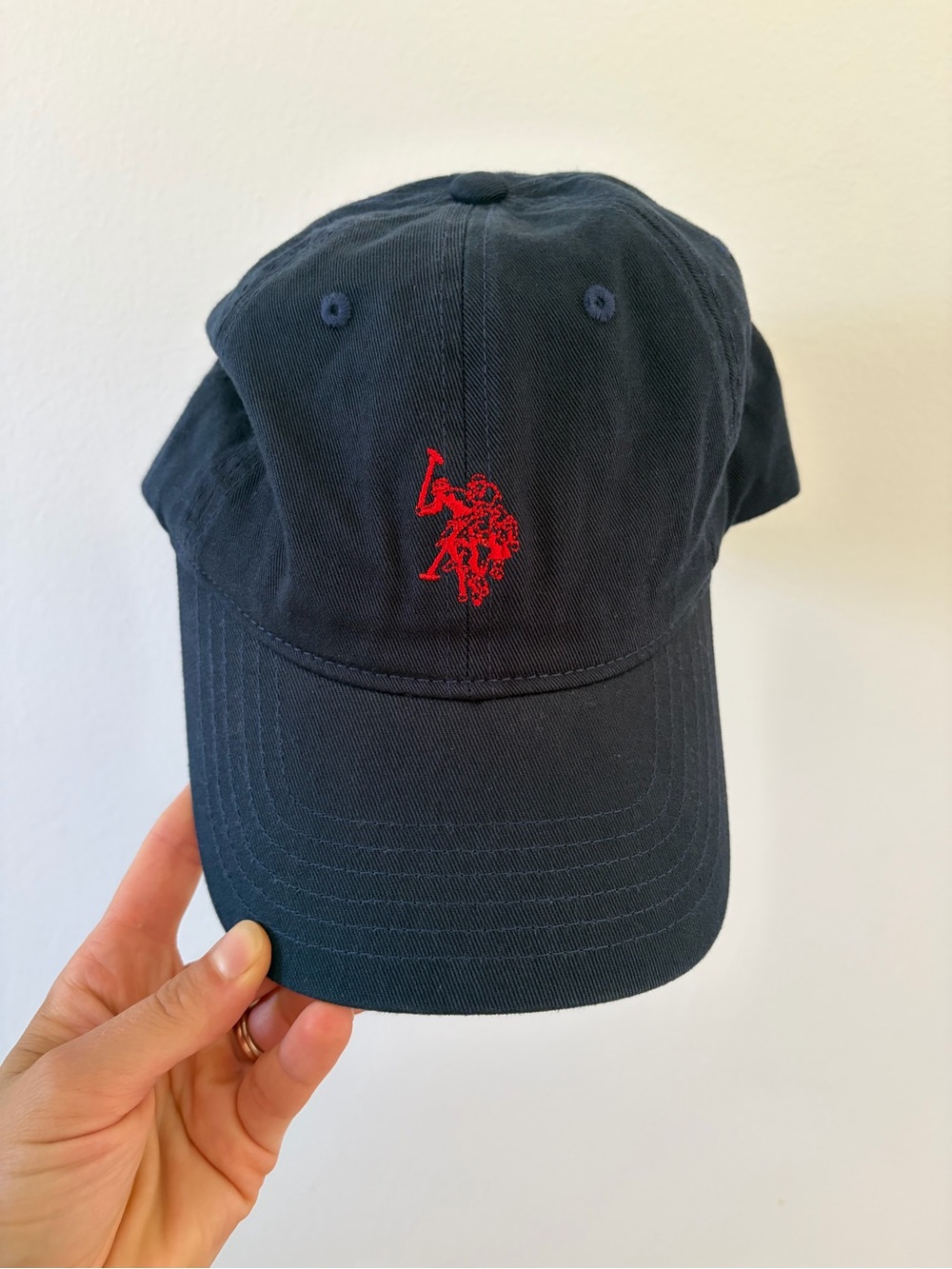 US POLO ASSOCIATION Navy Baseball Cap Red Detail, Preppy